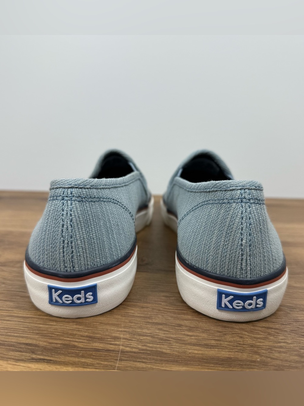 Keds Double Decker Varsity Textured Fabric Slip On Sneakers Blue Women’s 7.5 - Picture 5 of 8